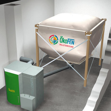 Lagerraum-Silo / für Holzpellets - FLEXILO - ÖkoFEN - Versorgung über Förderschnecke