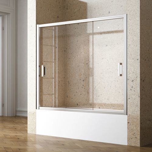 Badewannen-Duschwand / Schiebe - 451 - HISPABAÑO - Hartglas / 3 Paneele / aus Siebdruck-Glas