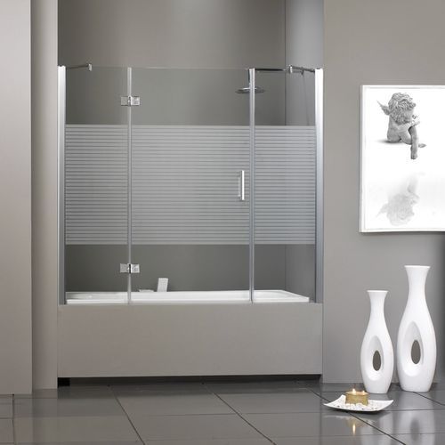 Einflügeliger Badewannen-Duschwand - 851 - HISPABAÑO - Hartglas / 3 Paneele / Transparentglas