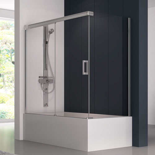 Badewannen-Duschwand / Schiebe - 550 - HISPABAÑO - feststehend / Hartglas / 2 Paneele