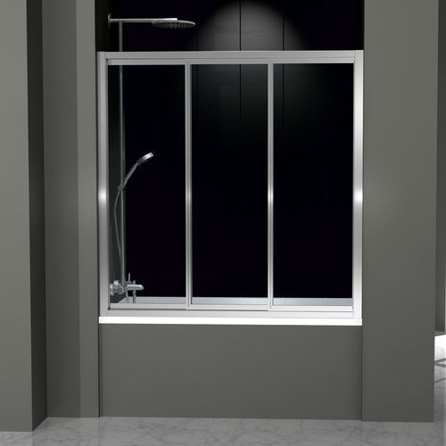 Badewannen-Duschwand / Schiebe - 2051 - HISPABAÑO - Hartglas / 3 Paneele / aus Siebdruck-Glas