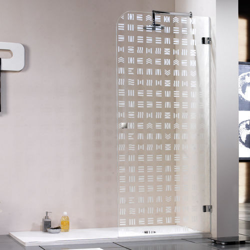 Schwenkbare Duschwand - 806 - HISPABAÑO - Hartglas / Transparentglas / aus Siebdruck-Glas