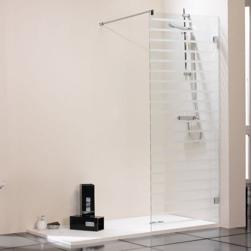 Festinstallierte Duschwand - 807 - HISPABAÑO - Hartglas / Transparentglas / aus Siebdruck-Glas