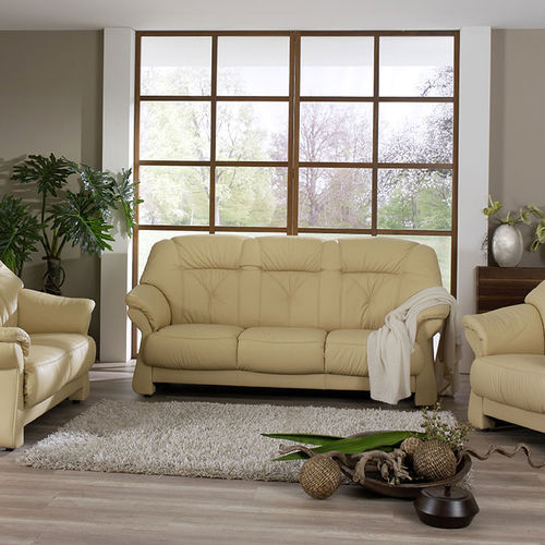 Klassisches Sofa - TANGRAM : 9558 - Himolla Polstermöbel - Leder / beige / Zweisitzer