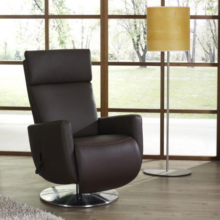 Moderner Relaxsessel - EASY SWING : 7412 - Himolla Polstermöbel - Leder / Edelstahl / schrägstellbar