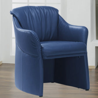Moderner Relaxsessel - 7276 - Himolla Polstermöbel - Leder / blau