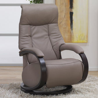 Moderner Relaxsessel - CUMULY : 7111 - Himolla Polstermöbel - Leder / Holz / schrägstellbar