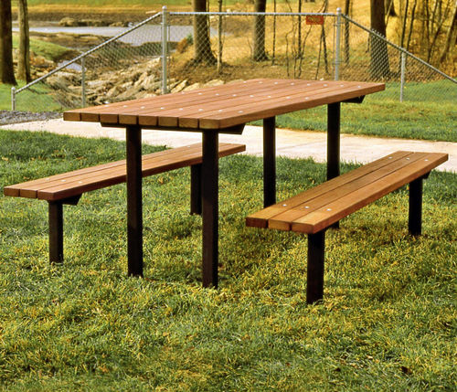 Moderner Tisch - ST-6   - Victor Stanley - Polyester / rechteckig / für öffentliche Bereiche