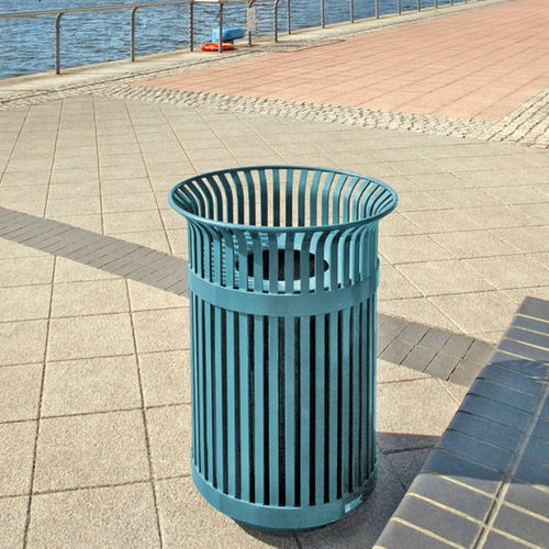 Park-Abfallbehälter - S-42 - Victor Stanley - Stahl / mit integriertem Aschenbecher / ohne Deckel