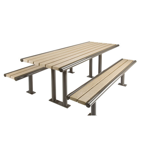 Moderner Picknicktisch - CM-56  - Victor Stanley - Stahl / Recyclingkunststoff / rechteckig