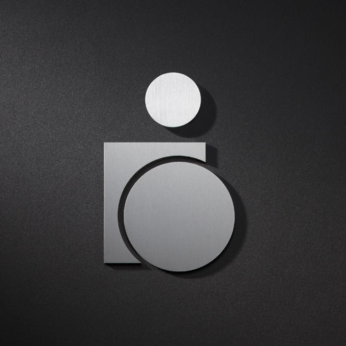 Tür-Piktogramm / Edelstahl - P0501 - PHOS Design GmbH - zur Orientierung / für Geländer / für sanitäre Anlagen