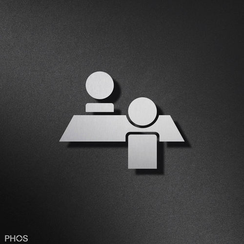Wandmontiertes Schild - P5501 - PHOS Design GmbH - Edelstahl / für Büro