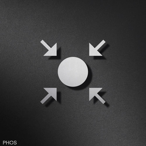 Wandmontiertes Schild - P6201  - PHOS Design GmbH - Edelstahl / für den Innenraum