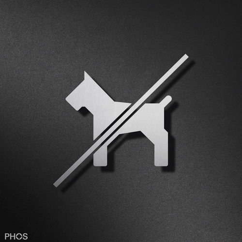 Wandmontiertes Schild - P6701  - PHOS Design GmbH - Edelstahl / für den Innenraum