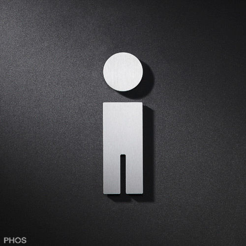 Tür-Piktogramm / Edelstahl -  P0301 - PHOS Design GmbH - für sanitäre Anlagen