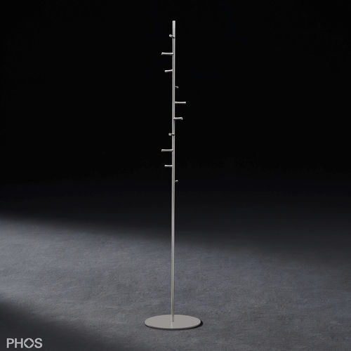 Bodenstehender Garderobenständer - GSTH10F - PHOS Design GmbH - modern / pulverbeschichteter Stahl / gebürsteter Edelstahl