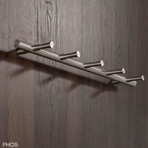 Wandmontierter Garderobenständer - HLS5F - PHOS Design GmbH - modern / gebürsteter Edelstahl