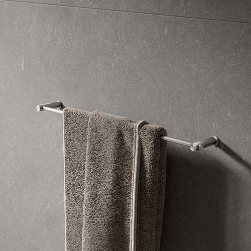 Handtuchhalter / 1 Stange - HS20-80-600 - PHOS Design GmbH - wandmontiert / gebürsteter Edelstahl / für Hotels