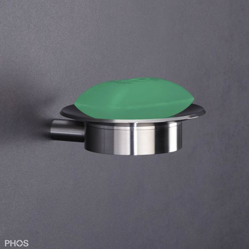 Wandmontierter Seifenhalter - ATSOL - PHOS Design GmbH - gebürsteter Edelstahl / satiniert / poliert