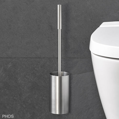 Toilettenbürste / gebürsteter Edelstahl - HWCB - PHOS Design GmbH - wandmontiert / satiniert