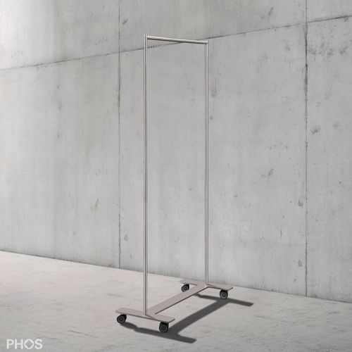 Bodenstehender Garderobenständer - GWT1 - PHOS Design GmbH - modern / gebürsteter Edelstahl / thermolackierter Stahl