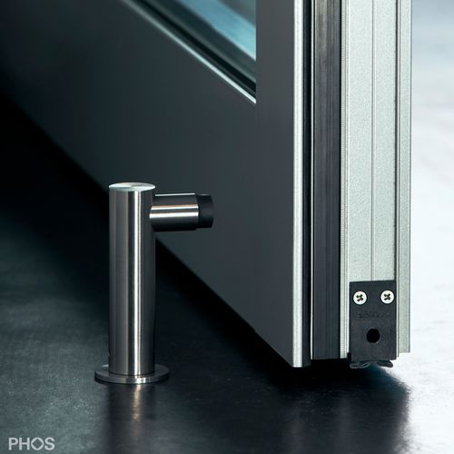Gummi-Türstopper - TSL25-100 - PHOS Design GmbH - gebürsteter Edelstahl / polierter Edelstahl / L-förmig