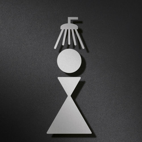 Tür-Piktogramm / zur Orientierung - P2101 - PHOS Design GmbH - Türen / gebürsteter Edelstahl / aus satiniertem Edelstahl