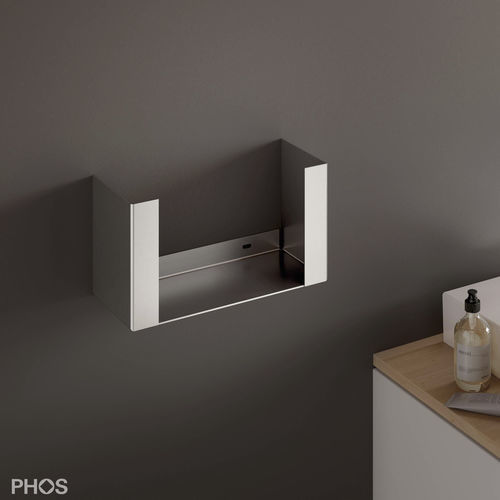 Wandmontierter Handtuchspender - PHA2 - PHOS Design GmbH - gebürsteter Edelstahl / für gefaltete Papierhandtücher / für Gewerbegebrauch