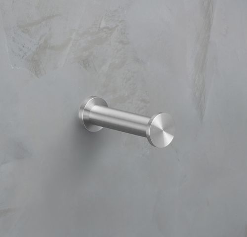 Moderner Garderobenhaken - HSF1-L-R20-B - PHOS Design GmbH - gebürsteter Edelstahl / polierter Edelstahl / individuell