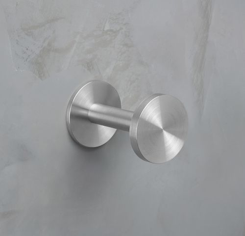 Moderner Garderobenhaken - HSF3-L-R40-B - PHOS Design GmbH - gebürsteter Edelstahl / polierter Edelstahl / individuell