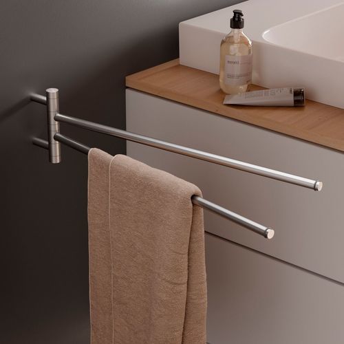 Handtuchhalter / 2 Stangen - GHH2 - PHOS Design GmbH - wandmontiert / Edelstahl / poliert