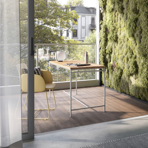 Tisch / minimalistisches Design - Outdoor Terrassentische - PHOS Design GmbH - Teakholz / Edelstahl / Gestell aus rostfreiem Edelstahl