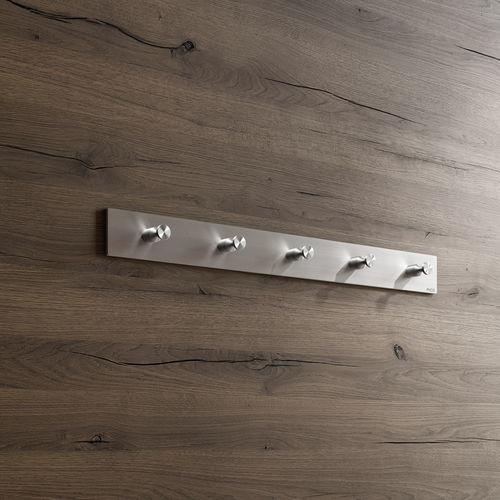 Moderner Garderobenhaken - HL5 - PHOS Design GmbH - gebürsteter Edelstahl / Mehrfach / für professionellen Gebrauch