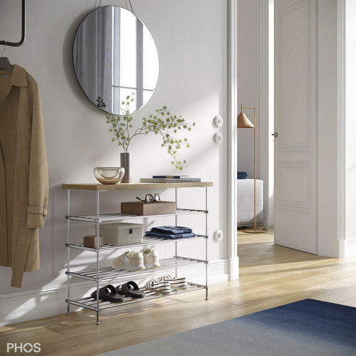 Sideboard / minimalistisches Design - SBS800-4-EICHE - PHOS Design GmbH - Stahl / Edelstahl / Massivholz