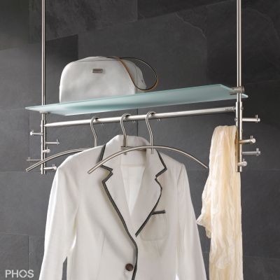 Wandmontierter Garderobenständer - T5D - PHOS Design GmbH - deckenmontiert / modern / Glas