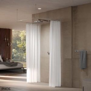 Duschvorhangstange / gebürsteter Edelstahl - DSU900-900 - PHOS Design GmbH - U-förmig