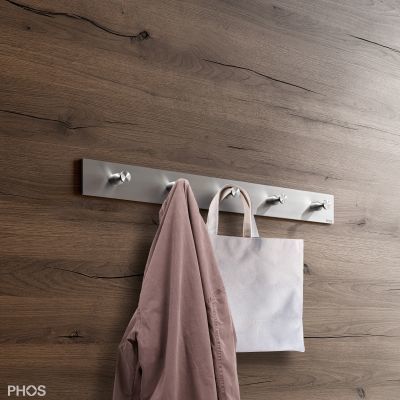 Moderner Garderobenhaken - HL5 - PHOS Design GmbH - gebürsteter Edelstahl / Mehrfach / für professionellen Gebrauch