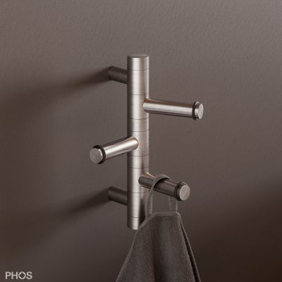 Moderner Garderobenhaken - GH2-O - PHOS Design GmbH - gebürsteter Edelstahl / polierter Edelstahl / doppelt