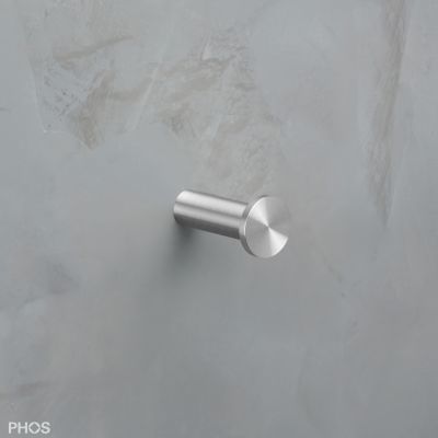 Moderner Garderobenhaken - HSF1-L-R20-B - PHOS Design GmbH - gebürsteter Edelstahl / polierter Edelstahl / individuell