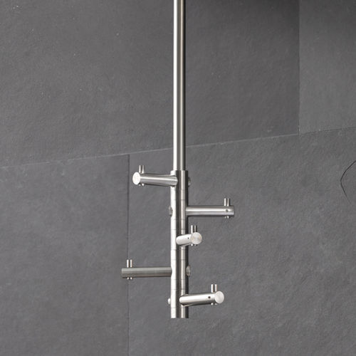 Deckenmontierter Garderobenständer - T5 - PHOS Design GmbH - modern / gebürsteter Edelstahl / für Gewerbegebrauch