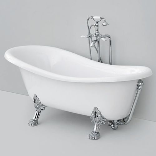 Ovale Badewanne - HERMITAGE  - ART CERAM - auf Füßen / Acryl / weiß