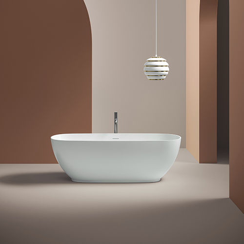 Ovale Badewanne - HOOP - ART CERAM - freistehend / für Wohnungen / LivingTec®