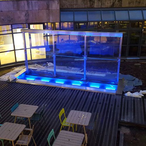 Glaswasserwand - TROCADÉRO PARIS - Espace d'eau France - selbsttragend / nach Maß / Edelstahl rostfrei