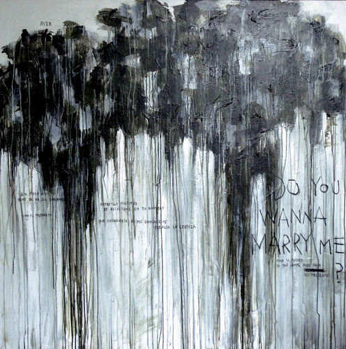 Acrylgemälde - DO YOU WANNA MARRY ME? - ICI ET LA - abstrakt / für Hotels