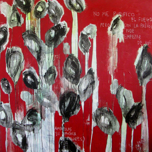 Acrylgemälde - AMAPOLAS - ICI ET LA - abstrakt / für Hotels