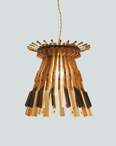 Hängelampe - PIANO_S - ICI ET LA - Stahl / Holz / originelles Design