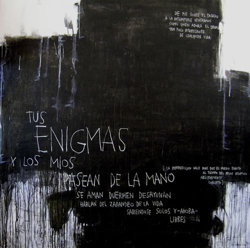 Acrylgemälde - TUS ENIGMAS - ICI ET LA - abstrakt