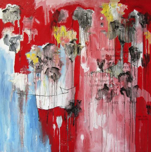 Acrylgemälde - CHET BAKER - ICI ET LA - abstrakt / für Büro / für Hotels