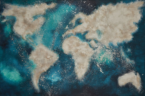 Leinwand-Gemälde - POR UN MUNDO AZUL - ICI ET LA - Kombi / abstrakt / modern