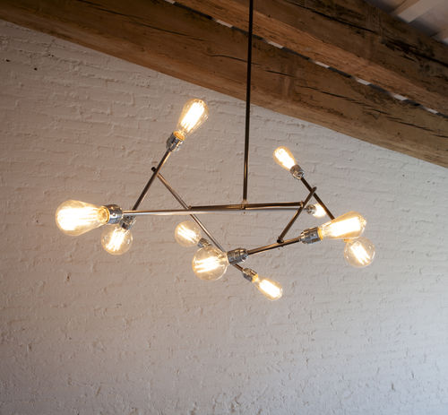 Moderner Kronleuchter - STEEL MOGI - ICI ET LA - Stahl / für Gewerbegebrauch / mit Glühlampe